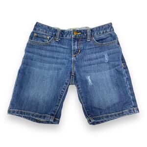 Old Navy Girls Shorts Size 10 Blue Denim Tomboy Dark Wash Adjustable Waist